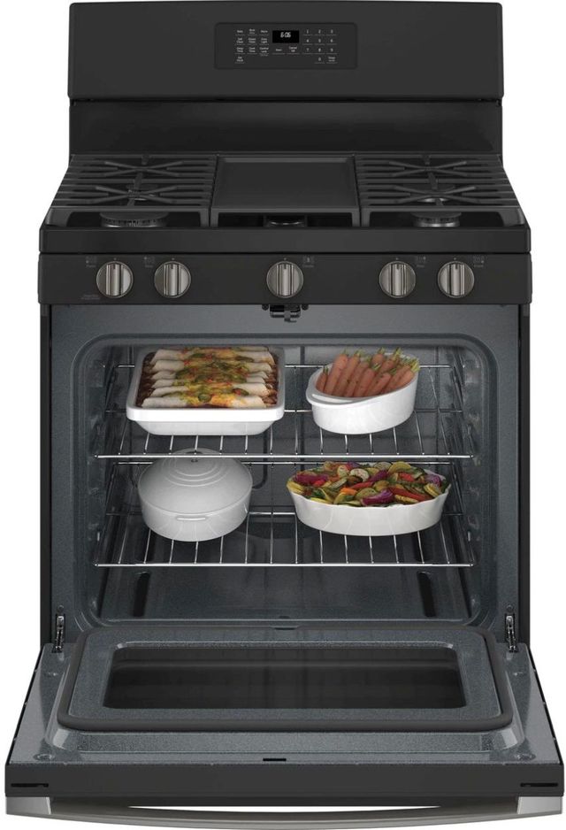 GE® 30" Black Slate Free Standing Natural Gas Range-2