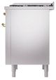 Ilve® Nostalgie II Noblesse 36'' Stainless Steel Pro Style Dual Fuel Range with Brass Trim-3