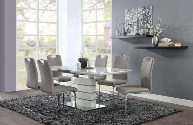Homelegance® Glissand Chrome/Gray Dining Side Chair-1