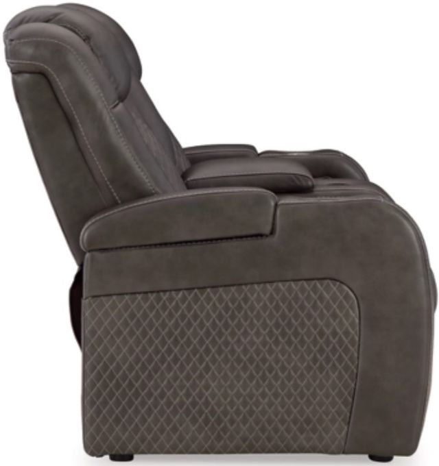 Signature Design by Ashley® Fyne-Dyme Shadow Power Reclining Loveseat with Console-3