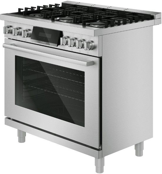 Bosch® 800 Series 36” Stainless Steel Freestanding Dual Fuel Range-3