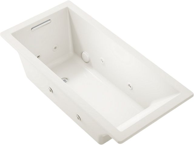 KOHLER® Underscore® Biscuit 66" x 32" Drop-In Heated Whirlpool Bath-0