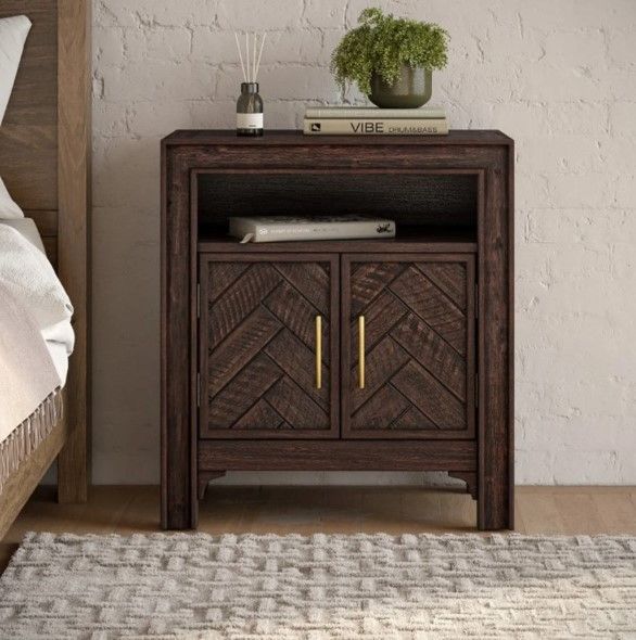 Jofran Inc. Gramercy Dark Chevron Accent Table-1