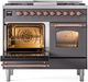 Ilve® Nostalgie II Series 40" Graphite Matte Pro Style Dual Fuel Range-2