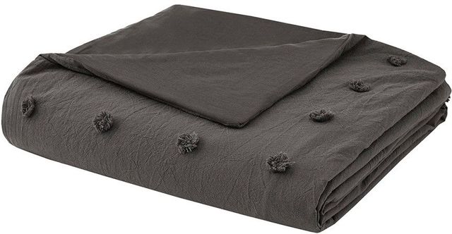 Olliix by Urban Habitat Charcoal Twin/Twin XL Brooklyn Cotton Jacquard Duvet Cover Set-2