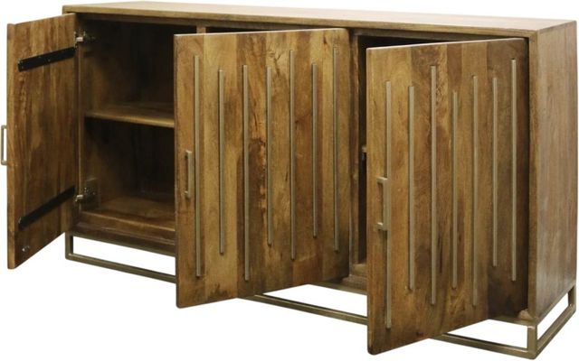 Harp & Finial® Thackary Brushed Brass/Walnut Sideboard-2