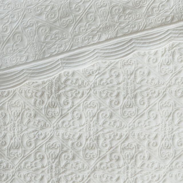 Olliix by Madison Park Aster 3 Piece Ivory King/California King Embroidered Faux Fur Coverlet Set-4