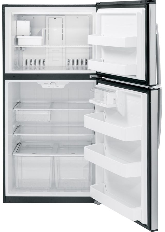 GE® 33 in. 21.1 Cu. Ft. Stainless Steel Top Freezer Refrigerator-1