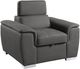 Homelegance® Ferriday Gray Chair with Adjustable Headrest and Pull-Out Ottoman-2