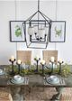 A & B Home Black Square Iron Glass Chandelier-3