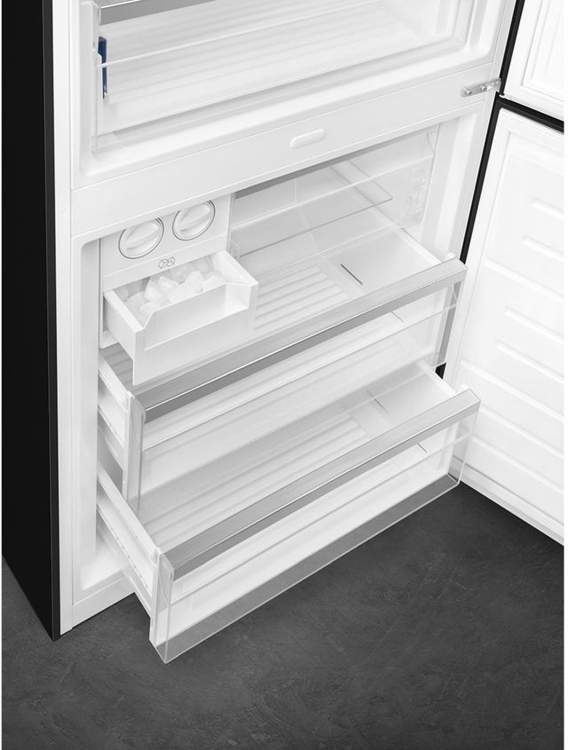 Smeg Portofino  28 in. 18.0 Cu. Ft. Black Bottom Freezer Refrigerator-4