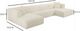 TOV Furniture Tarra 4-Piece Cream Fluffy Oversized Modular U-Shape Sectional and Chaise-2