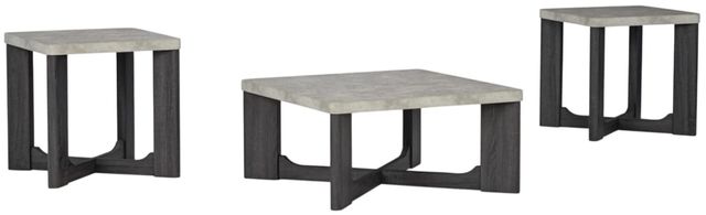 American Wholesale Furniture Sherwood 3-Piece Gray/Whitewash Occasional Table Set-0