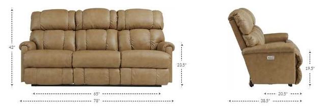 La-Z-Boy® Pinnacle Umber Leather Power Wall Reclining Sofa with Headrest-2