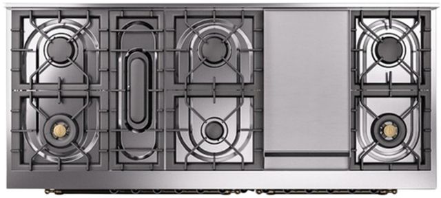 Ilve® Nostalgie II Series 60" Stainless Steel Pro Style Dual Fuel Range-3