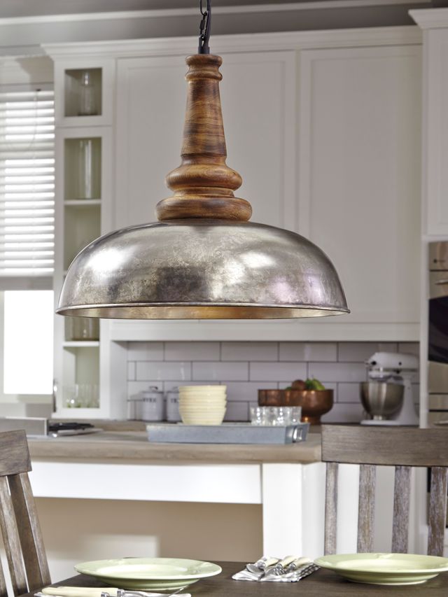 Signature Design by Ashley® Joziah Antique Silver Pendant Light-1