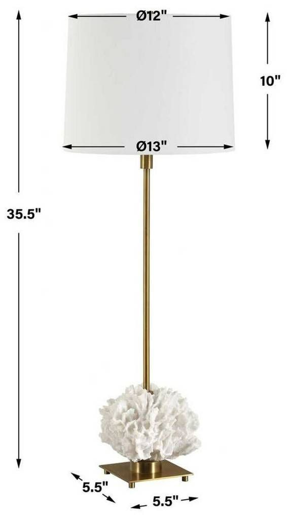 Uttermost® Caronia Ivory Buffet Lamp with Antique Brass Accent-2