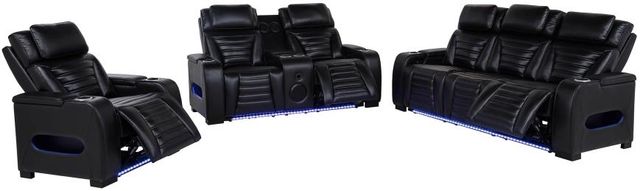 Coaster® Zuma 3-Piece Black Power Sofa Set with Power Headrest-2
