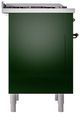 Ilve® Nostalgie II Series 36" Emerald Green Pro Style Dual Fuel Range-3