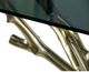 A & B Home Black Glass Top Console Table with Polished Gold Base -4