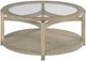 Hammary® Solstice Glass Top Round Coffee Table with Soft Beige Base-3