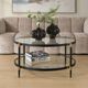 Uttermost® Chadid Glass Top Coffee Table with Black Frame and Gold Accents-1