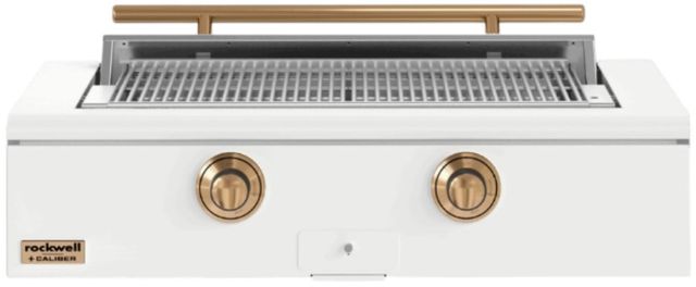 Caliber™ Rockwell Social 2-Burner Matte White Built-In Natural Gas Grill with Gold Hardware-0