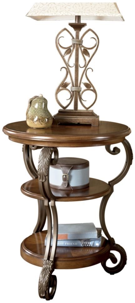 Signature Design by Ashley® Nestor 2-Piece Medium Brown Living Room Table Set-1