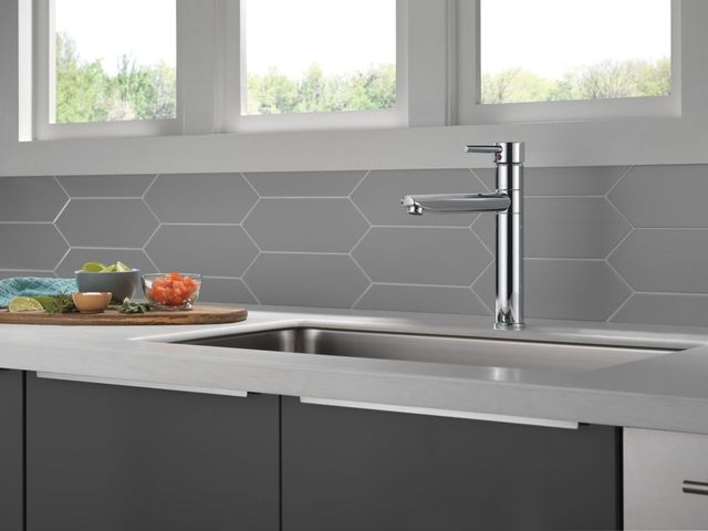 Delta Trinsic® Chrome Single Handle Kitchen Faucet-2
