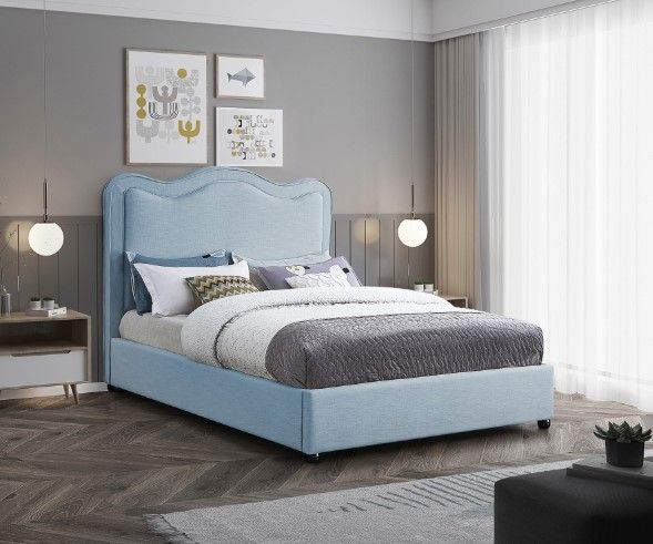 Meridian Furniture Felix Light Blue Full Bed-2
