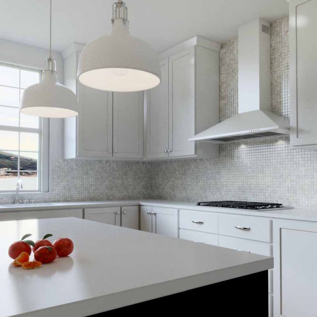 XO Fabriano Collection 36" White Wall Mounted Range Hood -2