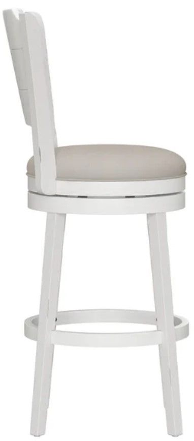 HH2 Home Clarion Fog Gray/White Round Bar Stool-2