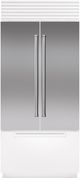 Sub-Zero® Classic 36" Stainless Steel Flush Inset French Door Panel with Pro Handle-0