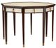 Currey & Company Evie Ivory Entry Table with Brown Legs -0
