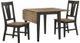 Intercon Harper Pecan Top Drop Leaf Table with Brushed Brown Base-2