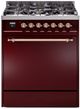Ilve® Nostalgie II Series 30" Burgundy Pro Style Dual Fuel Range-0