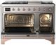 Ilve® Majestic III 48" Stainless Steel Pro Style Dual Fuel Natural Gas Range with Griddle and Copper Trim-1