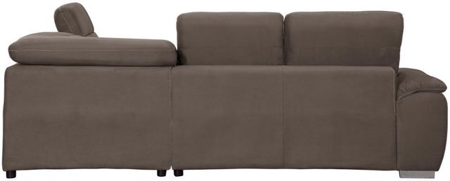 Mazin Furniture Platina 3-Piece Chocolate Right-Arm Facing Pullout Sleeper Sectional and Chaise with Storage Ottoman-3