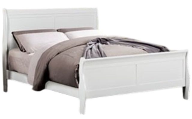 Furniture of America® Louis Philippe White Full Sleigh Bed-0