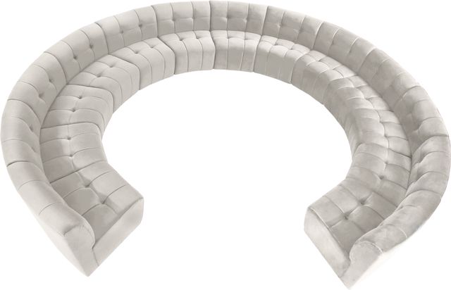 Meridian Furniture Limitless 13-Piece Cream Velvet Modular Sectional-3
