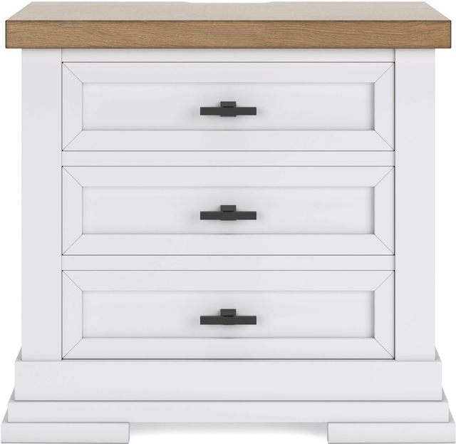 Signature Design by Ashley® Ashbryn 4-Piece White/Natural King Panel Storage Bed Set-1