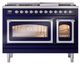 Ilve® Nostalgie II Noblesse 48'' Midnight Blue Pro Style Dual Fuel Range with Chrome Trim-1