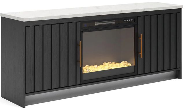 Signature Design by Ashley® Cadmori Black/White 63" TV Stand with Electric Fireplace-2