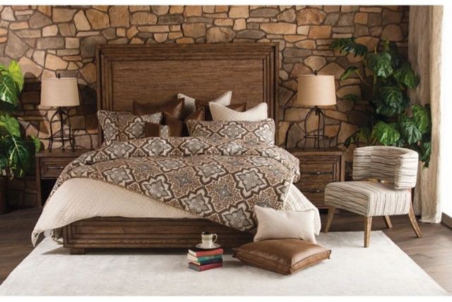 Michael Amini® Carrollton Rustic Ranch Queen Panel Bed-1