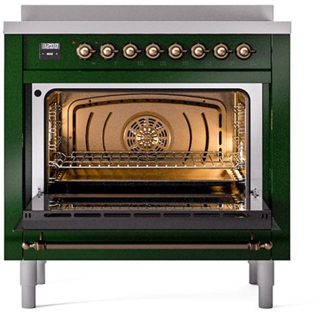Ilve® Nostalgie II Series 36" Emerald Green Pro Style Induction Range-2