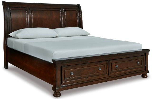 Millennium® by Ashley Porter 4-Piece Rustic Brown California King Sleigh Bed Set-1