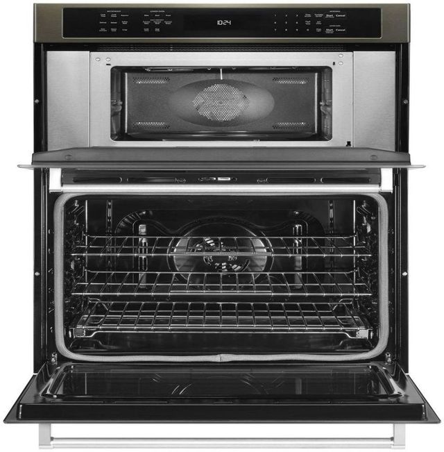 KitchenAid® 27" Black Stainless Steel with PrintShield™ Finish Electric Built In Oven/Microwave Combo-1