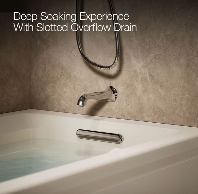 KOHLER® Archer® Biscuit 72" x 36" Alcove Heated BubbleMassage™ Air Bath with Bask® Heated Surface - Right Drain-3