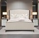 Michael Amini® Paris Chic Espresso Upholstered California King Panel Bed-1