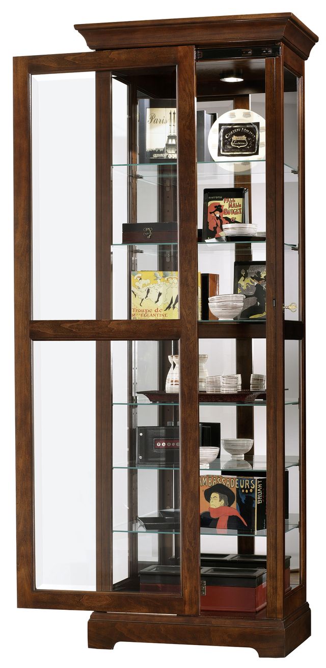 Howard Miller® Martindale Cherry Bordeaux Curio Cabinet-1